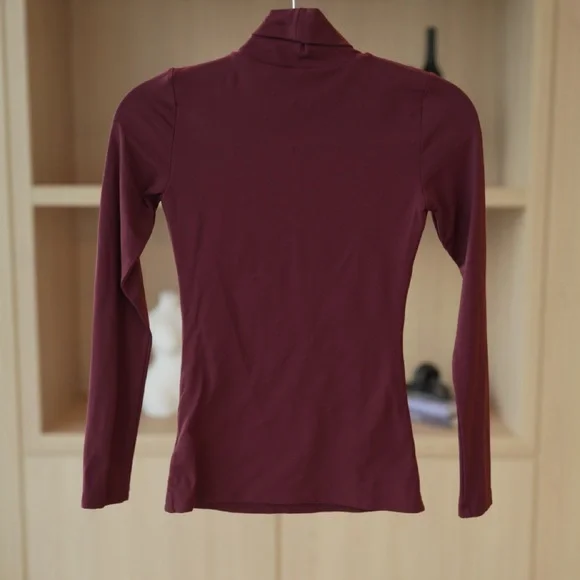 Aritzia Burgundy Turtleneck long sleeve - Picture 3 of 4